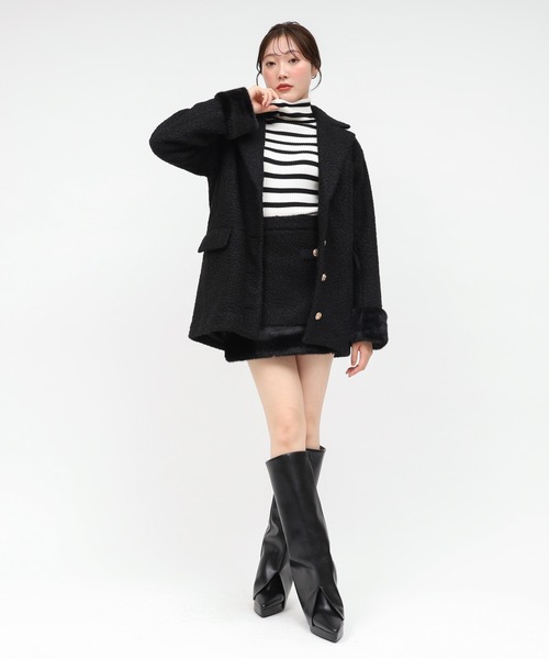 ROYAL PARTY（ロイヤルパーティー） コート アウター ファー付テーラー