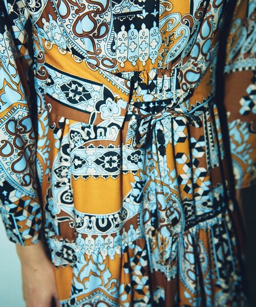 「GRACE CONTINENTAL」 長袖ワンピース 36 イエロー レディース_画像8