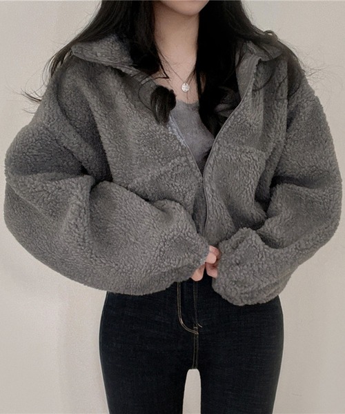 パーカー スタンドネックZIPフリース レディース メンズ | lulufa | 02