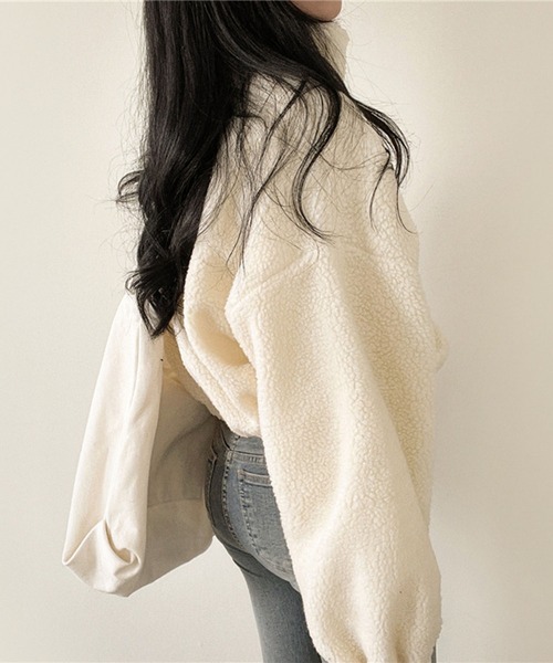 パーカー スタンドネックZIPフリース レディース メンズ | lulufa | 05