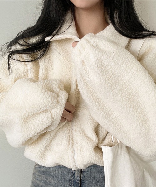 パーカー スタンドネックZIPフリース レディース メンズ | lulufa | 08