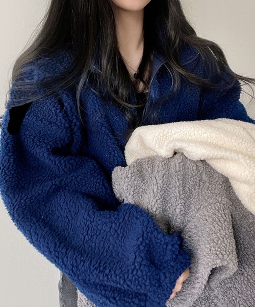 パーカー スタンドネックZIPフリース レディース メンズ | lulufa | 15