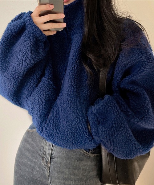 パーカー スタンドネックZIPフリース レディース メンズ | lulufa | 10