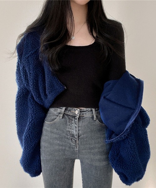 パーカー スタンドネックZIPフリース レディース メンズ | lulufa | 12