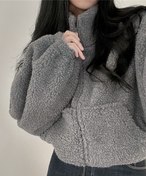 パーカー スタンドネックZIPフリース レディース メンズ | lulufa | 17