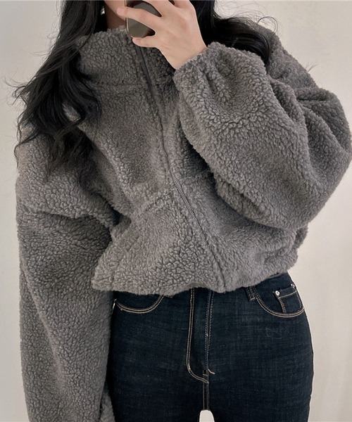 パーカー スタンドネックZIPフリース レディース メンズ | lulufa | 19