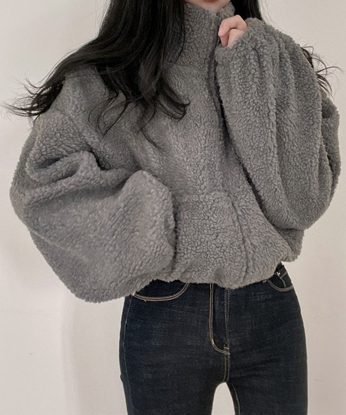 パーカー スタンドネックZIPフリース レディース メンズ | lulufa | 16