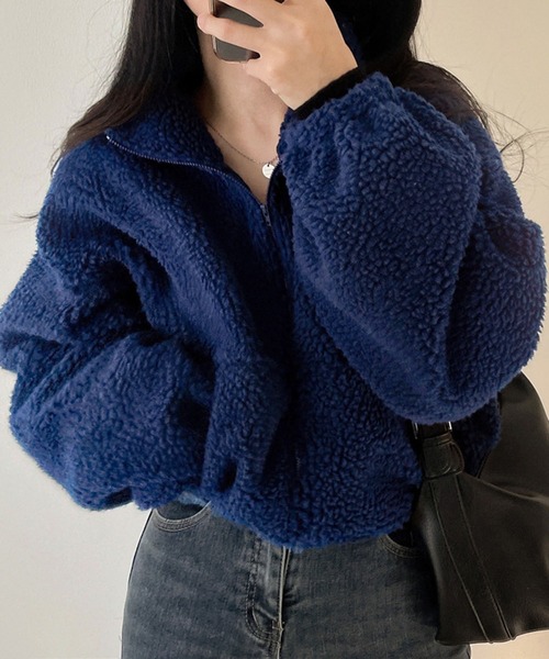 パーカー スタンドネックZIPフリース レディース メンズ | lulufa | 09