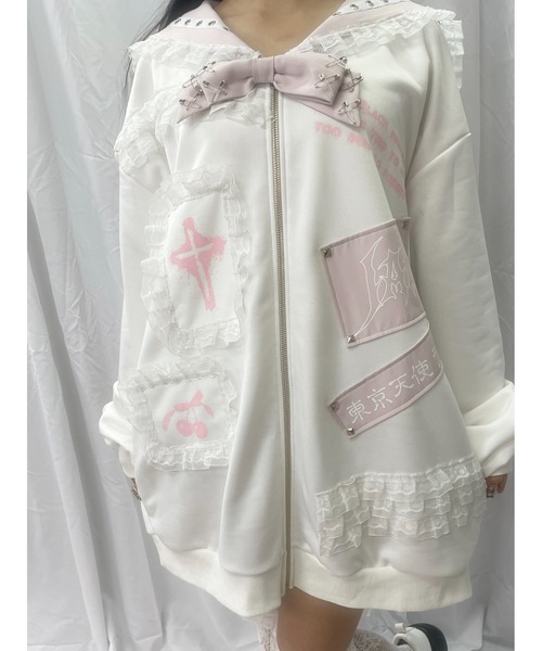 Jamie エーエヌケー パーカー ゴシックリメイクJK制服ジャージ