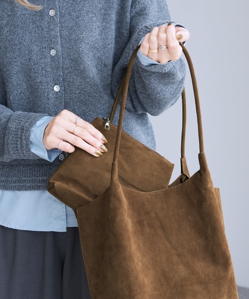 reca（レカ） トートバッグ ポーチ付きスエードトートバッグ