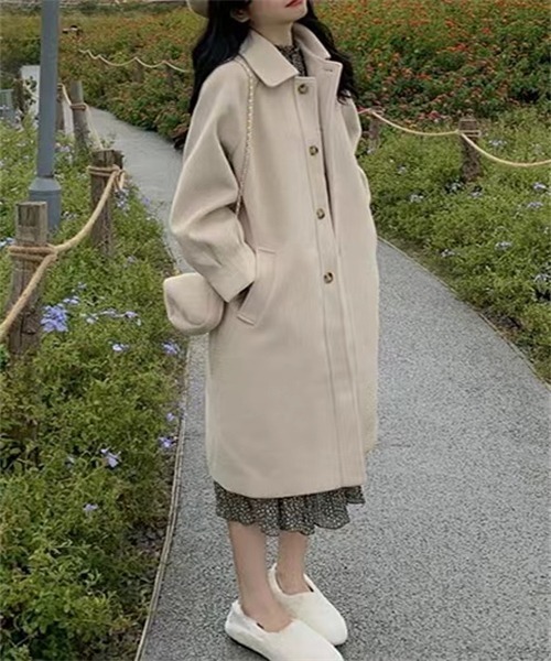 「FREE STYLISTS」 ステンカラーコート M ベージュ レディース_画像7