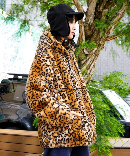 ジャケット・アウター NO ID leopard fur coat t y2k Vkei emo NO ID leopard fur coat t y2k Vkei emo