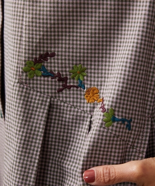 Jocomomola（ホコモモラ） ワンピース Flor pequena チェックフラワー