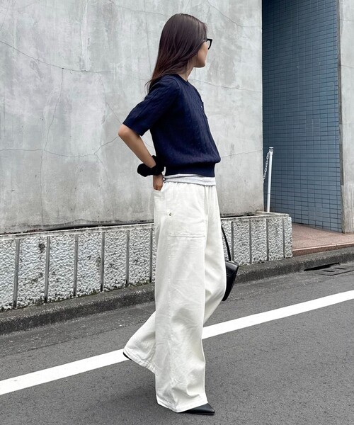 「fredy emue」 デニムパンツ 38 アイボリー レディース_画像2