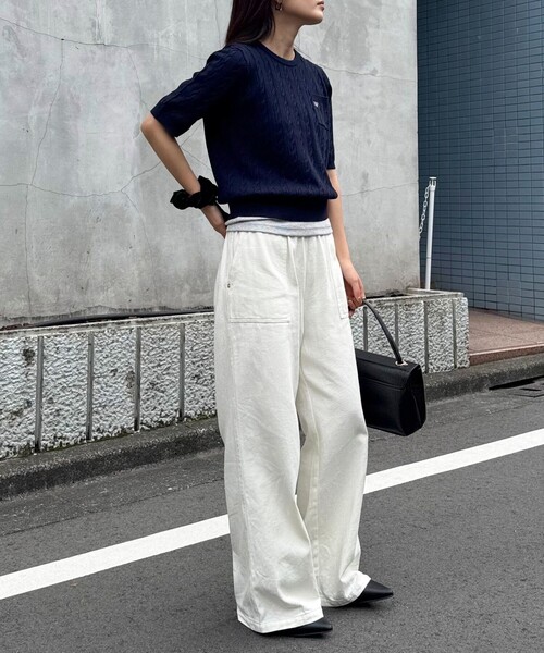 「fredy emue」 デニムパンツ 38 アイボリー レディース_画像3