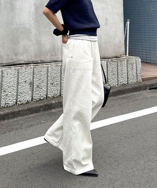 「fredy emue」 デニムパンツ 38 アイボリー レディース_画像4