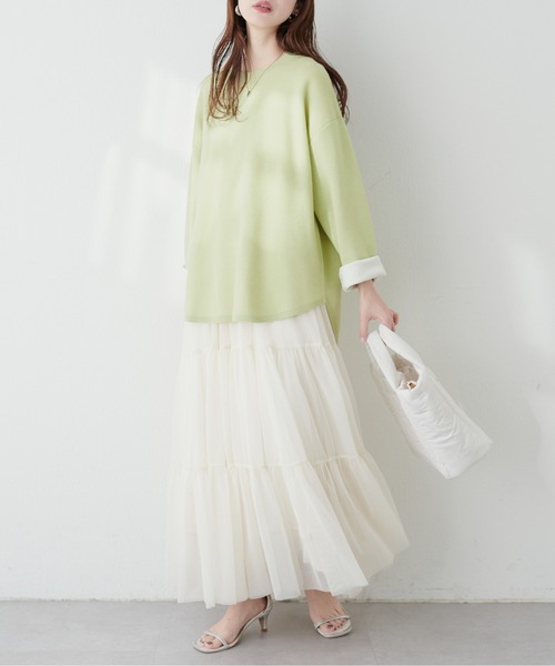 「natural couture」 長袖ニット FREE オフホワイト レディース_画像5