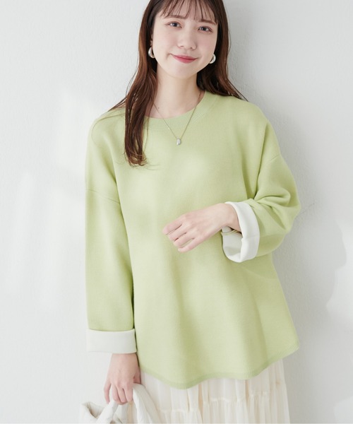 「natural couture」 長袖ニット FREE オフホワイト レディース_画像6