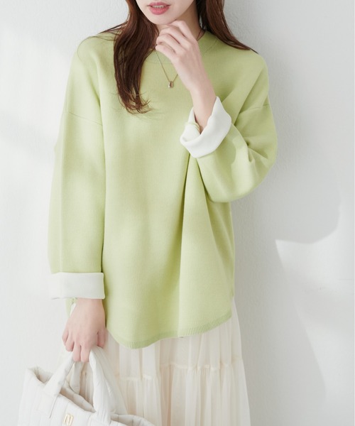 「natural couture」 長袖ニット FREE オフホワイト レディース_画像7