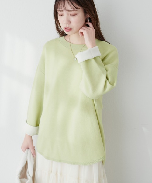 「natural couture」 長袖ニット FREE オフホワイト レディース_画像8