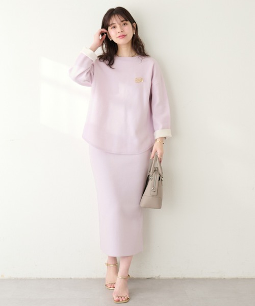 「natural couture」 長袖ニット FREE オフホワイト レディース_画像9