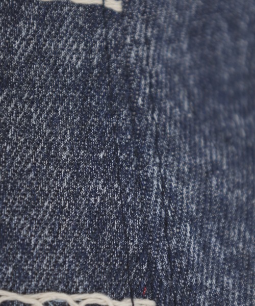 帽子 ハット サイドレース刺繍デニムバケットハット レディース