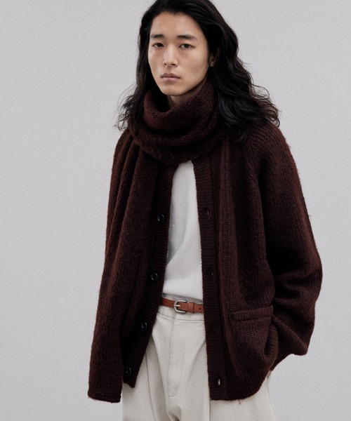 「WYM LIDNM」 ニットカーディガン L グレー メンズ_画像2