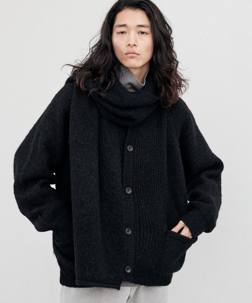 「WYM LIDNM」 ニットカーディガン L グレー メンズ_画像4