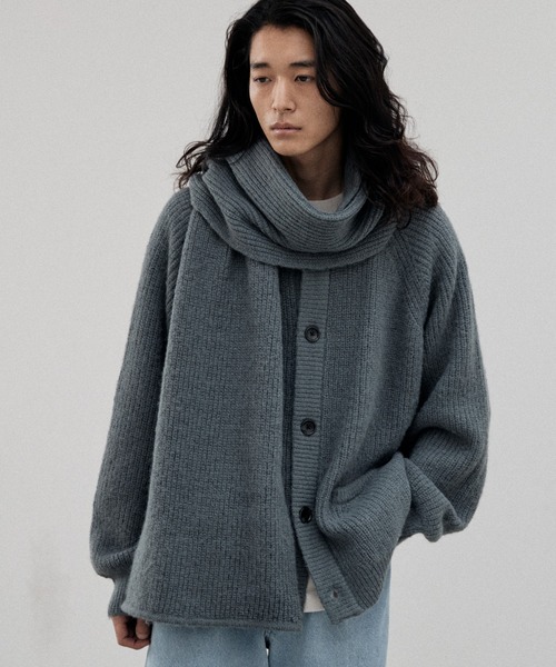 「WYM LIDNM」 ニットカーディガン L グレー メンズ_画像6