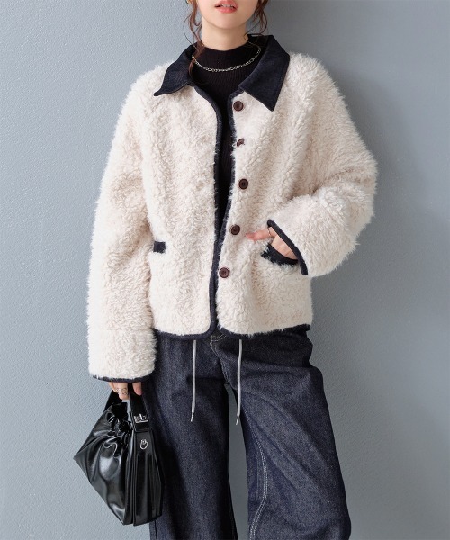 美品 kolor カラー レース切替 ジャケット 異素材デザイン ブルゾン 1 スカラー刺繍レース切替ブルゾン[品番：SRSW0000042]｜ScoLar