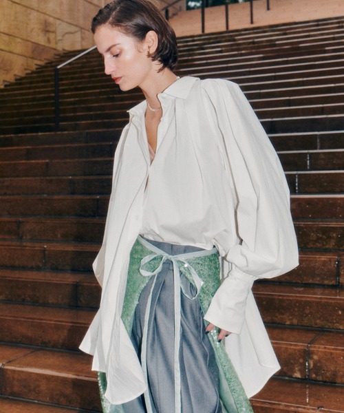 新品　LA BELLE ETUDE フリーブラウス LA BELLE ETUDE（ラベルエチュード） 長袖シャツ FREE ホワイト