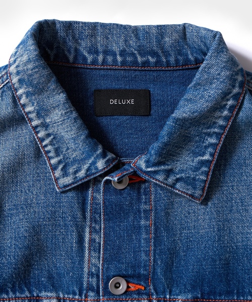 「DELUXE」 デニムジャケット MEDIUM ブルー メンズ_画像4