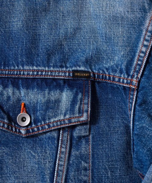 「DELUXE」 デニムジャケット MEDIUM ブルー メンズ_画像5