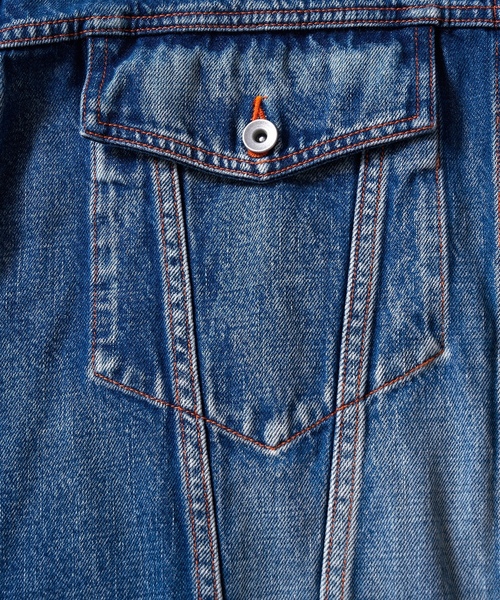 「DELUXE」 デニムジャケット MEDIUM ブルー メンズ_画像6