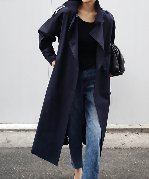 「SETUP7」 「Maison breeze」トレンチコート 5 ネイビー レディース_画像8