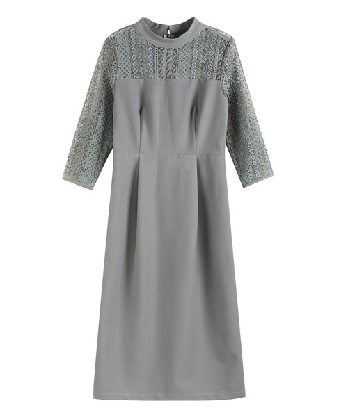 「DRESS STAR」 7分袖ワンピース X-LARGE ネイビー レディース_画像6