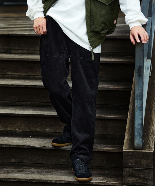 「GUNG HO」 コーデュロイパンツ MEDIUM ブラック メンズ_画像6