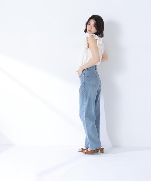 ジーンズ デニム デニムパンツ 「Oggi.jp掲載」「sweet掲載」ワイドストレートデニムパンツ レディースの画像
