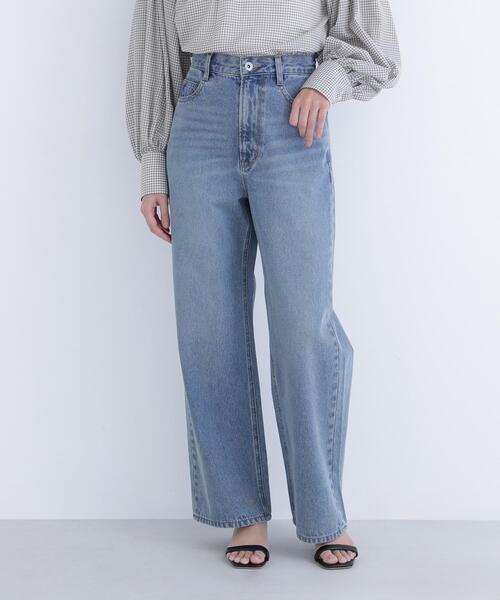 ジーンズ デニム デニムパンツ 「Oggi.jp掲載」「sweet掲載」ワイドストレートデニムパンツ レディースの画像
