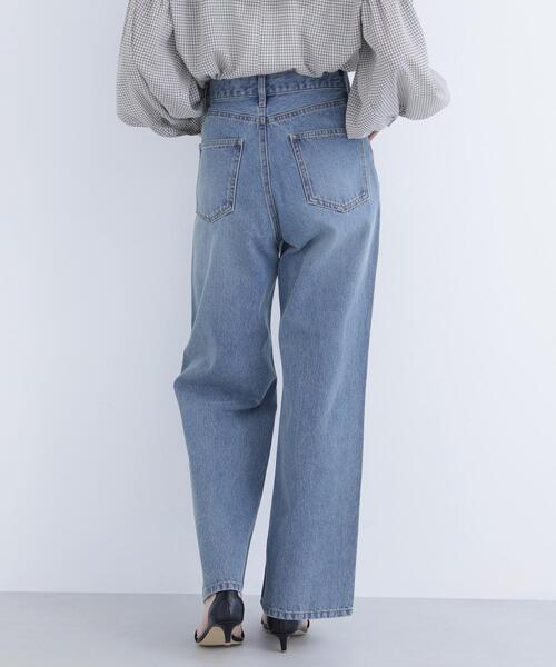 ジーンズ デニム デニムパンツ 「Oggi.jp掲載」「sweet掲載」ワイドストレートデニムパンツ レディースの画像