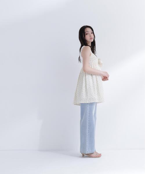 ジーンズ デニム デニムパンツ 「Oggi.jp掲載」「sweet掲載」ワイドストレートデニムパンツ レディースの画像