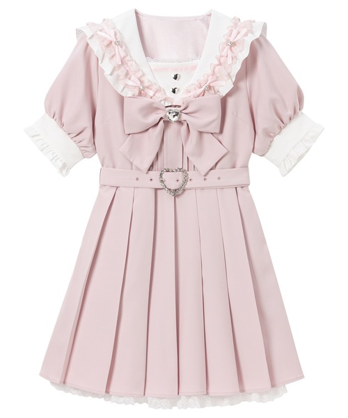 「DearMyLove」 半袖ワンピース MEDIUM ピンク系その他 レディース_画像9