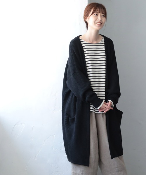 「soulberry」 ニットカーディガン M グレイッシュベージュ レディース_画像5