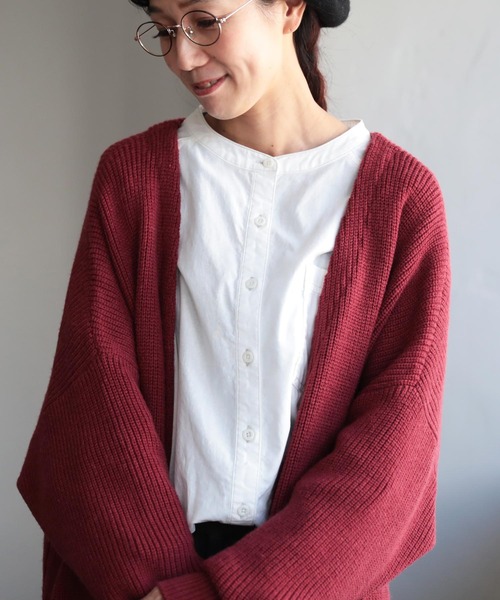 「soulberry」 ニットカーディガン M グレイッシュベージュ レディース_画像7