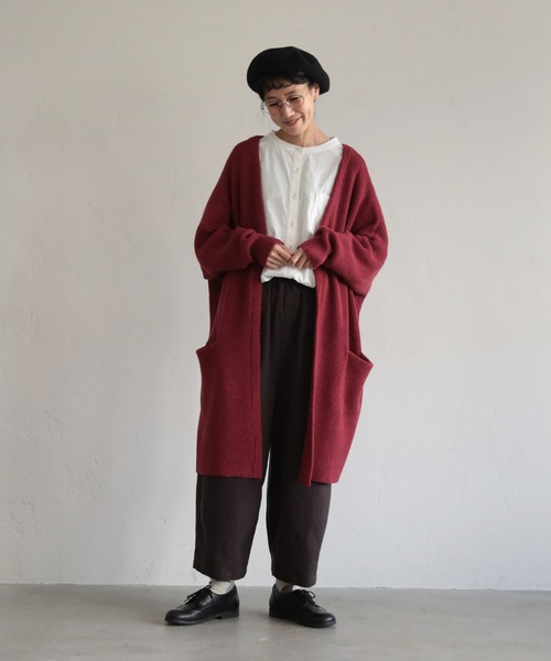 「soulberry」 ニットカーディガン M グレイッシュベージュ レディース_画像9