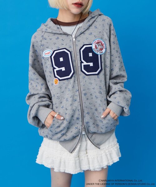 のんちゃん様♡アメカジ　AMERICAN EAGLE　ワッフル　パーカー w closet（ダブルクローゼット） パーカー 「ANGEL BLUE」ナカムラくん