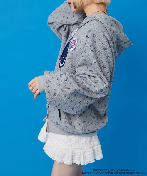 ⭐新品未使用⭐カットワークパフ袖バーカー w closet（ダブルクローゼット） パーカー 「ANGEL BLUE」ナカムラくん