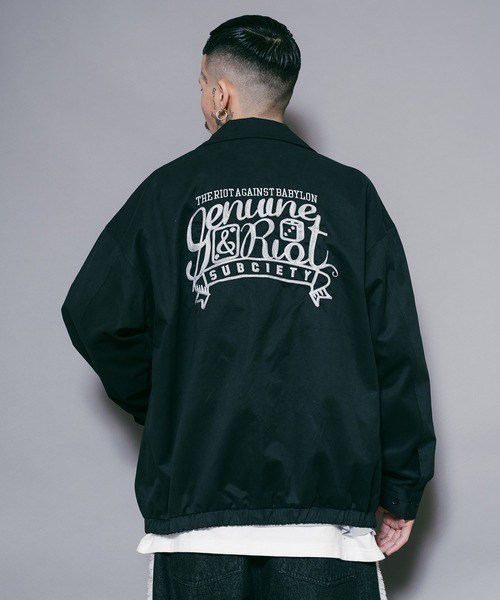 「Subciety」 ブルゾン X-LARGE ブラック×ゴールド メンズ_画像9