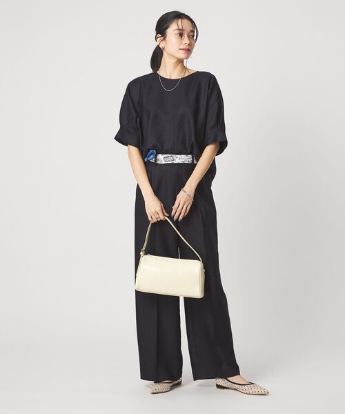 ブラウス シャツ リネンライク ブラウス マシンウォッシャブル ストレッチ UVカット レディースの画像