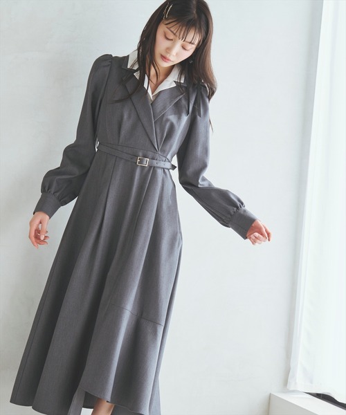 AND COUTURE（アンドクチュール） ワンピース ダブルカラーワンピース